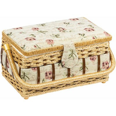BELLATEX G - Box na šití 28 × 18 × 15 cm režná, růže – Zboží Dáma
