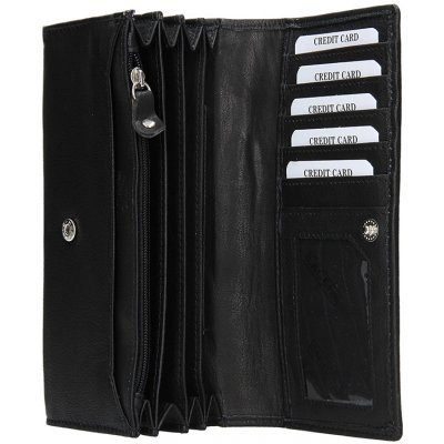 Lagen Dámská kožená peněženka V-25 E černá – Zboží Mobilmania