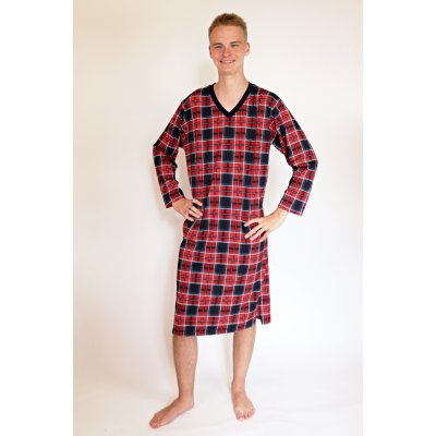 P40 Rozárka kostka pánská noční košile dl.rukáv červená – Zbozi.Blesk.cz