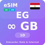 Egypt Neomezený Mobilní Internet - eSIM 1 dní datová SIM karta – Zboží Živě