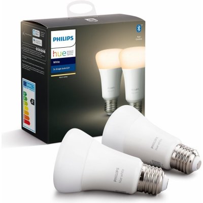 Philips LED žárovka Hue White 9W E27 set 2ks – Zboží Mobilmania