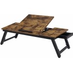 Songmics Stolek na notebook do postele, skládací, rustikální hnědá, šířka 71 cm LLD110B01 – Zboží Mobilmania