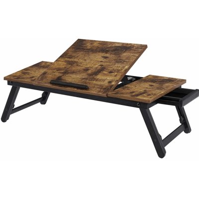 Songmics Stolek na notebook do postele, skládací, rustikální hnědá, šířka 71 cm LLD110B01 – Zboží Mobilmania