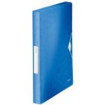 LEITZ Box na dokumenty s gumičkou WOW - A4, metalicky modrý – Zboží Mobilmania