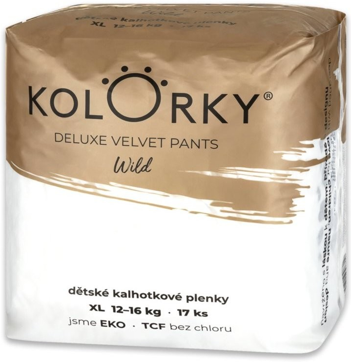 Kolorky Deluxe Velvet wild XL 12-16 kg 17 ks