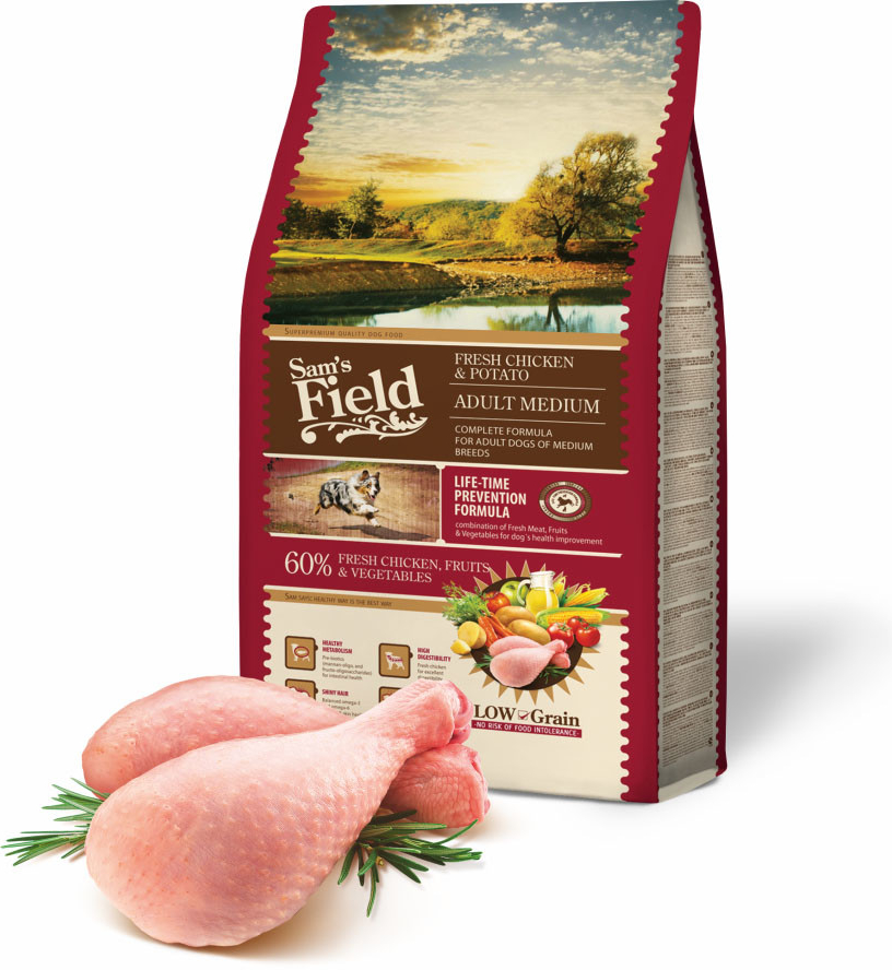 Sam\'s Field Adult Medium Chicken & Potato 2,5 kg