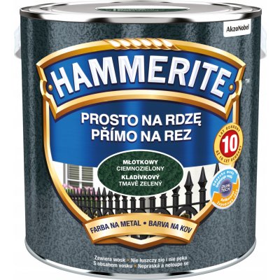 Akzo Nobel Hammerite přímo na rez 2,50L, kladívkový tmavě zelený – HobbyKompas.cz