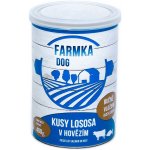 Sokol Falco Farmka Dog kusy lososa v hovězím 800 g – Sleviste.cz