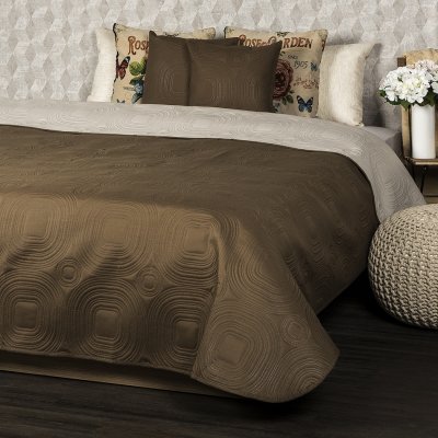 4Home přehoz na postel Doubleface tmavě hnědá/světle hnědá 220 x 240 cm, 2 ks 40 x 40 cm – Hledejceny.cz
