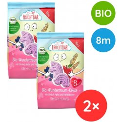 FruchtBar BIO Špaldové máslové sušenky s ovocem Jednorožec 2 x 100 g