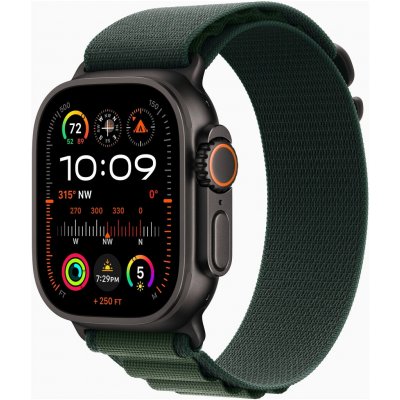 Apple Watch Ultra 2 49mm černý titan s tmavě zeleným alpským tahem S MX4Q3CS/A – Zboží Živě
