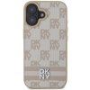 Pouzdro a kryt na mobilní telefon Apple DKNY Leather Checkered Pattern and Stripe pro Apple iPhone 16, růžová