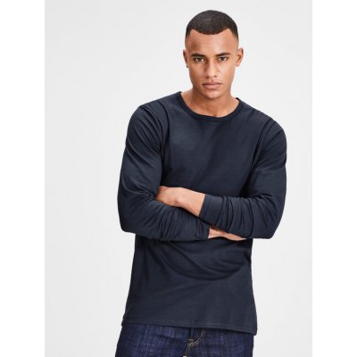 Jack & Jones tmavě modré basic tričko s dlouhým rukávem Basic