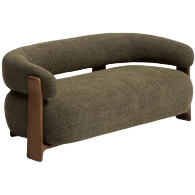 Kave Home Zelená ořechová dvoumístná pohovka Granite 155 cm – Zboží Dáma