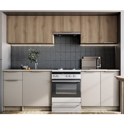 Halmar Kuchyňská sestava TATIANA 240 korpus: dub sonoma přední strana: ořech/kašmír – Zboží Dáma