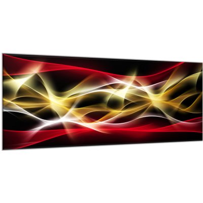 Obraz skleněný zlato červená abstraktní vlna - 100 x 150 cm