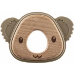 Zopa silikon dřevěné kousátko Koala Sand Beige – Zboží Dáma