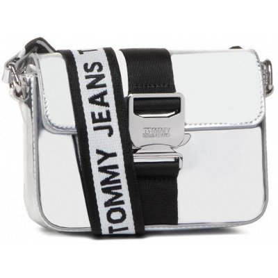 Tommy Jeans Tommy Hilfiger dámská metalická stříbrná crossbody kabelka FEMME ITEM SM CrossoVER MET – Zboží Mobilmania