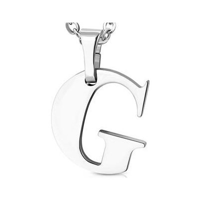 Šperky4U Ocelový přívěšek písmeno iniciála G OPP1706 G – Zboží Mobilmania