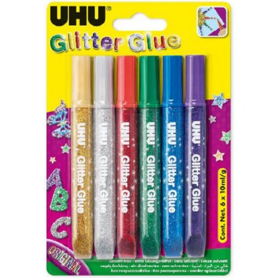 UHU Glitter Glue Original 6 x 10 ml Sada gelových lepidel pro kreativní práci – Zbozi.Blesk.cz