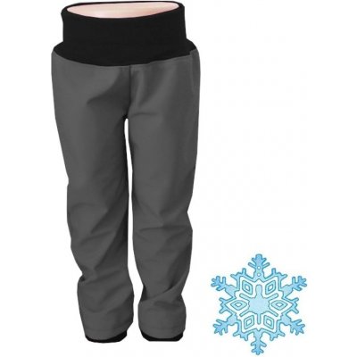 Zimní dětské softshellové kalhoty, šedé s černým nápletem – Zbozi.Blesk.cz