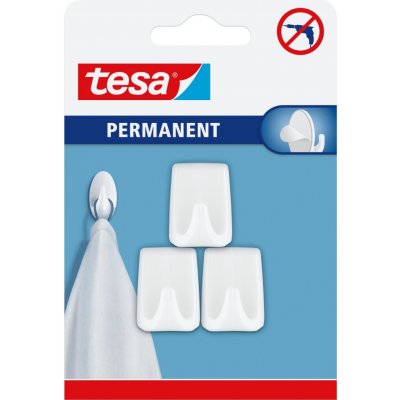 tesa Samolepicí háčky Permanent S obdélníkové, bílá, 3 ks – Zboží Dáma