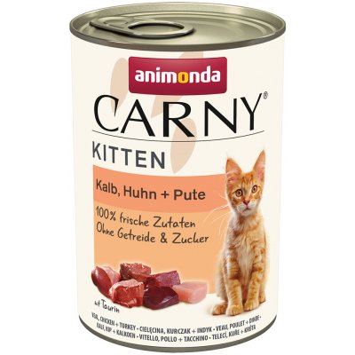 Carny Kitten telecí kuřecí a krůtí 24 x 400 g