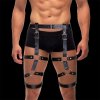 SM, BDSM, fetiš InToYou BDSM Line Fabian Leg & Waist Bondage Harness Black