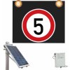 Piktogram Značka s výstražným světlem se solárním napájením, 5 km