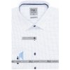 Pánská Košile AMJ pánská košile dlouhý rukáv slim fit VDSBR1322 bílá s tmavým vzorem