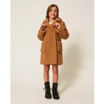 Twinset Girl kabát teddy dlouhý hnědý – Zboží Dáma