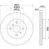 Brzdové kotouče HELLA PAGID Brzdový kotouč PRO - 255 mm HPG 8DD 355 134-981