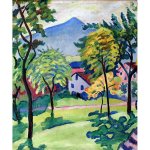 Fedkolor August Macke - Tegernsee Landscape obraz zelená/modrá – Hledejceny.cz