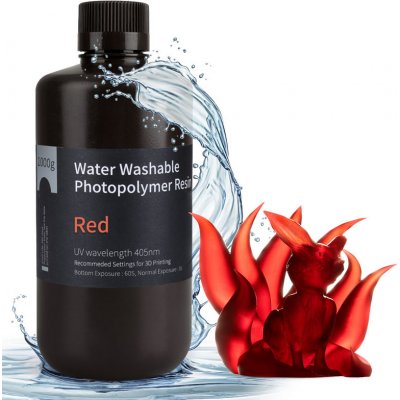 ELEGOO Water Washable Resin Clear Red 1kg – Zboží Živě