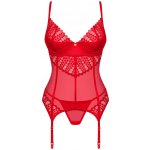 Obsessive Cupide Desir Corset & Thong Red – Zboží Dáma