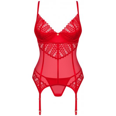 Obsessive Cupide Desir Corset & Thong Red – Zboží Dáma