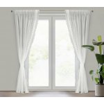 EUROFIRANY ZÁCLONA NA PÁSCE LARISA SADA 2KS 140X270 CM BÍLÁ – Hledejceny.cz
