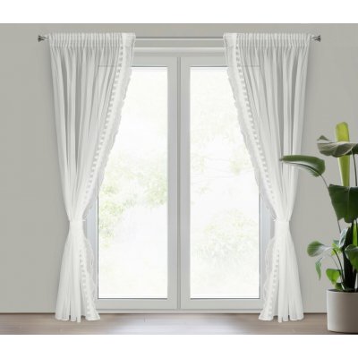 EUROFIRANY ZÁCLONA NA PÁSCE LARISA SADA 2KS 140X270 CM BÍLÁ – Hledejceny.cz