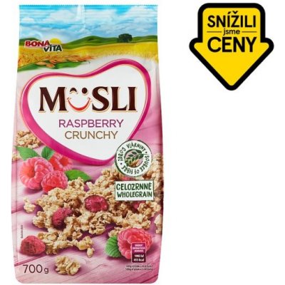 BonaVita Zapékané křupavé müsli s malinami a příchutí vanilky 700 g – Zboží Mobilmania