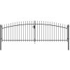 Branka vidaXL Dvoukřídlá plotová brána s hroty 400 x 175 cm