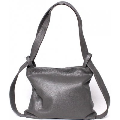 Kabelka a batoh v 1 kožená kabelka na rameno a batoh 42 šedá – Sleviste.cz