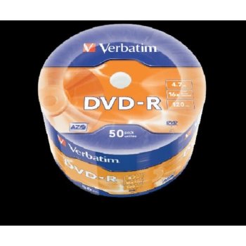 Verbatim DVD-R 4,7GB 16x WRAP Bulk, 50ks (43788)