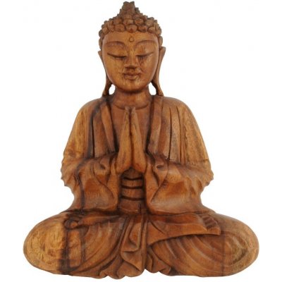 Soška Buddha dřevo 25 cm tm Namaskara – Zboží Mobilmania
