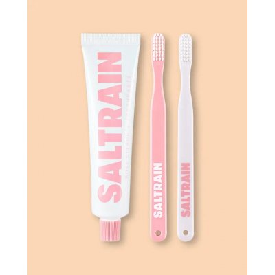Saltrain Cestovní sada pro ústní hygienu Dental Kit Pink Edition 2 x 100 g – Hledejceny.cz