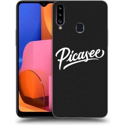 Pouzdro Picasee silikonové Samsung Galaxy A20s - Picasee - White černé – Zbozi.Blesk.cz