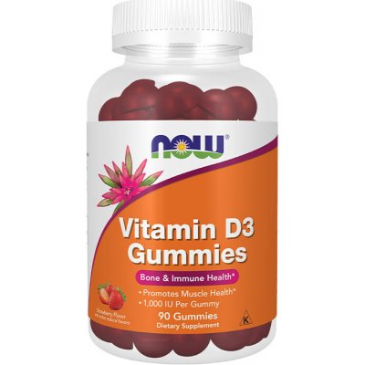 Now Foods Vitamin D3 Gummies jahoda 90 Gummies – Hledejceny.cz