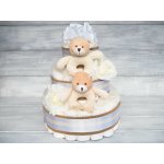 Pastell decor Plenkový dort pro dvojčátka Neutrální: Vel. 2 - Miminko váží 3 až 6 kg – Zboží Dáma