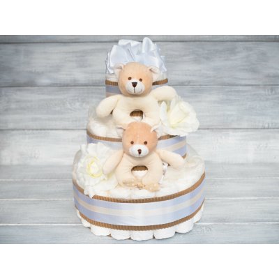 Pastell decor Plenkový dort pro dvojčátka Neutrální: Vel. 2 - Miminko váží 3 až 6 kg – Zboží Dáma