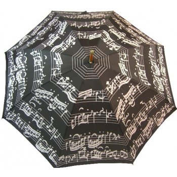Blooming Brollies Black Music Notes deštník holový černý