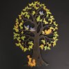 Dekorace Amadea dřevěný strom se zvířaty barevná dekorace k zavěšení výška 28 cm